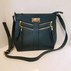 Carlo G Womans Black Leather Medium  Hobo Bag.